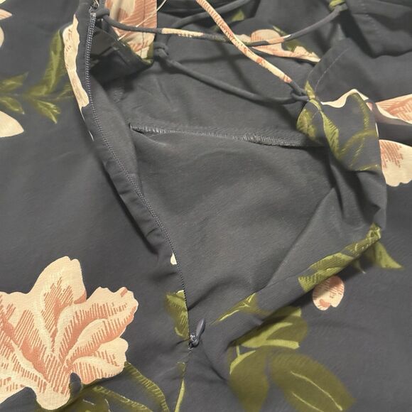 ASOS DESIGN Floral Cami Wrap Maxi Dress Strappy Back NWT Size 10 Navy Flowy - Picture 9 of 9